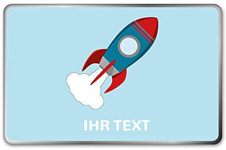 STEMPEL-FABRIK – personalisierte Metalldose eckig (20x13x5 cm | Rakete) mit Namen – bedruckte Geschenkdose für Kinder – Keksdose mit Tiermotiv – Vorratsdose für Kekse, Plätzchen, Kaffee, Tee uvm.