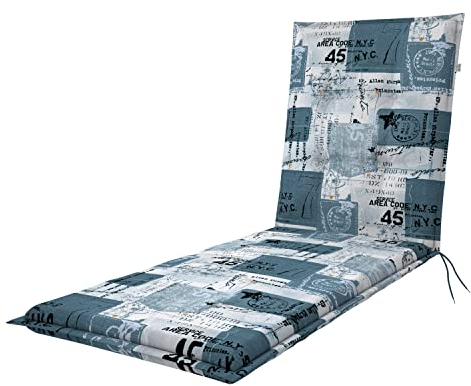 Doppler / Rollliege Living/Gartenliege Auflage/Rollliege/ca. 195 x 60 x 6 cm/Blau Weiß