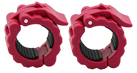 Strainho Hantel Sicherung Hantelverschlüsse28mm Hantel Schnellverschluss Barbell Collar Hantel Klemmen Langhantel Clips Federverschluss Hantelstange Klammer Rot