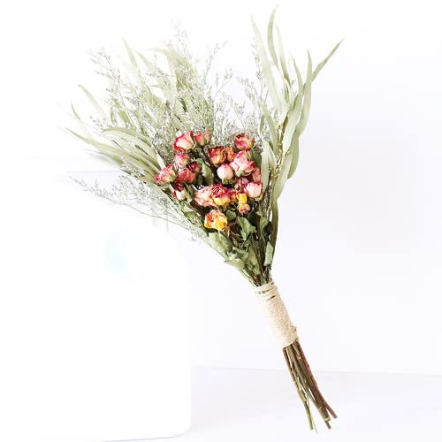 Bouquet de fleurs séchées originales - Fleurs artificielles pour gâteaux, loisirs créatifs, couronne, salon, maison, décoration de mariage et décoration (bouquet de fleurs de charrette) (Y)