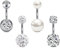 Rajnard Bauchnabelpiercing 14G 8mm Piercing Bauchnabel Chirurgenstahl CZ Perle Diamant Bauchpiercing Nabelpiercing Piercing Schmuck für Damen Herren