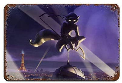 RIELLI Sly Cooper Thieves in Time Spiel 1 Blechschild, Vintage-Metall, Pub, Club, Café, Bar, Zuhause, Wandkunst, Dekoration, Poster, Retro, 20 x 30 cm