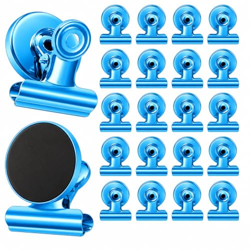 20 Stück Magnetische Clips Kühlschrankmagnetclips, Whiteboard-Clip-Magnete Kühlschrank-Magnetclips, Magnetclips für Kühlschrank (hellblau, 20 Stück)