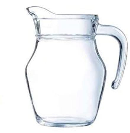 Glass Jug Fridge Door Pitcher for Breakfast Milk Orange Juice Beverages Water Carafe 500ml Small Jugs/Pitchers Juice Drinks Iced Tea Fruit Drink Home Kitchen Non Drip Spout (500ml)