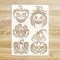 Schablone (15,2 x 20,3 cm) verschiedene gruselige Jack o' Laterne Designs Flonz dekorative Schablone Vorlage für Wandmalerei Scrapbooking und Kuchendekoration