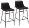 SVITA Camille 2er Set Barhocker Barstühle mit Lehne Fußstütze Boucle Schwarz