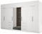 e-Meblast Moderner Kleiderschrank mit Spiegel 360x220 cm - Geräumiger, praktischer Schrank mit Kleiderstange, Ablagen, Schubladen - Garderobe, Schlafzimmerschrank Schlafzimmer - Weiß