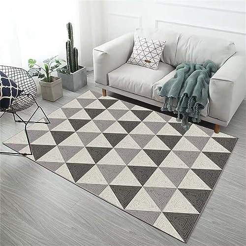 RUGMRZ Kamin Deko Wohnzimmer Geometrische Kreativität Teppich länglich Flur grau bodenbelag Balkon deko Teppich Teppich Bett Kamin deko Wohnzimmer runner300x400CM