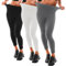 Leafigure Leggings Damen High Waist - 3 Packs Leggins Blickdicht für Sport Gym Yoga Schwarze/Weiß/Grau L-XL