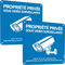 Panneau Propriété Privée Video Surveillance Aluminium Réfléchissant 15×15 cm, 2 Pièces Panneau Camera Surveillance Adhesif, Avec Trous Percés
