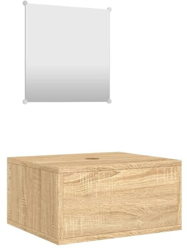 vidaXL 2-TLG. Badmöbel-Set Eichen-Optik Holzwerkstoff