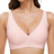 GXOULRRA Komfort Tief V BH Damen ohne Bügel Nahtloser Bügelloser BHS Klassische Soft Bustier Seamless T Shirt Bequem Bralette mit zusätzlicher Rosa XL