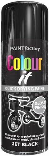 Z&A Jet Black Spray Paint 400ml - Premium quality Smooth Touch Perfect Gloss Finisher - Indoor & Outdoor Durable Quick Drying Sprays - All Purpose Household Use of Metal, Wood, or Plastic (1)