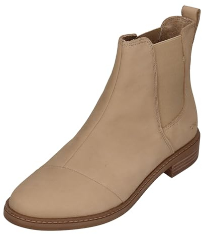 TOMS Women's Charlie Chelsea Boot, Oatmeal Nubuck Leather, 8 UK