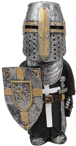 Bylesary Mini-Statue, mittelalterliche Dekoration, Ritter mit Schwert, Ritter, Zwerge, Wache, Gartenstatuen, für drinnen und draußen, Skulptur, Figuren, Zuhause, Schlafzimmer, Schreibtisch, Wohnzimmer