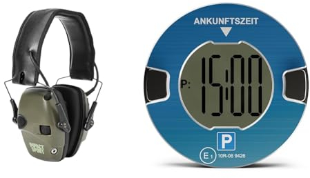 Howard Leight Honeywell 1013530 Impact Sport Ohrenschützer & OOONO P-DISC NO1 - Elektronische Parkscheibe mit Zulassung fürs Auto