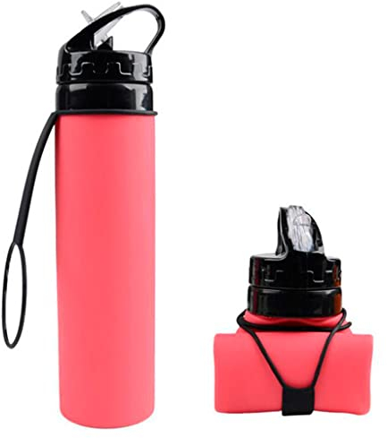 ZUOZUIYQ Outdoor-Flaschen, 600 ml, Silikon, für Reisen, Sport, flexibel, faltbar, Wasserflaschen, faltbares Trinkgeschirr mit Flasche (Farbe: E, Größe: 600 ml)