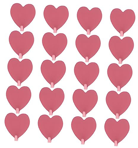 Hoement 20piezas Ganchos Decorativos Inoxidable Forma De Corazón Adhesivos Accesorios Para Baño