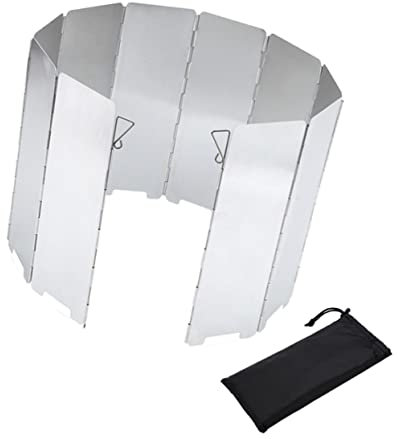 Gogogmee Paravento in Lega di Alluminio per Fornello da Campeggio - 10 Pezzi di Schermi Antivento Efficienza di Cottura