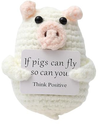 Positive Kartoffel, Kreative Strickwolle Kartoffel Puppe Knitted Wool Potato Doll mit Positiver Energiekarte Mutmacher Geschenk Gute Besserung Geschenk Glücksbringer Prüfung Geschenk Abschieds