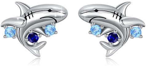 PARYFO Hai Ohrringe 925 Sterling Silber Hai Ohrstecker für Mädchen Süße Tier Ohrringe Schmuck Hypoallergen Geschenk für Tochter Mutter Frauen Mädchen Teenager