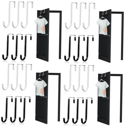Gatuida 4 Set Gancio Della Porta Sospeso Appendini Per Ghirlande Per Porta D'ingresso Sopra I Ganci Delle Porte Gancio Per Porta Ghirlanda Rivestimento in Acciaio Inossidabile 6 Pezzi * 4