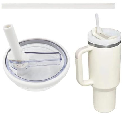 WUSJCOF Ersatzdeckel für 40oz Becher, Wiederverwendbarer auslaufsichere und staubdichte Tumbler Abdeckungen (Weiß)