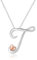Mesovor Silber Anfänglich Kette für Damen, Halskette mit Buchstaben Namens Anhänger und Herz aus Roségold, Schmuck Geschenke, 50 cm Kette (Buchstabe-T)