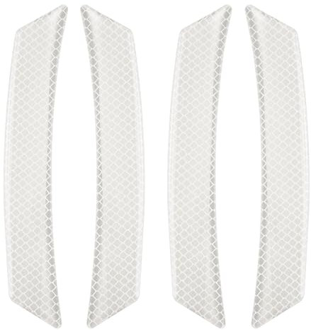 sourcing map 4pcs Car Reflective Trim Side Marker Stickers 6.6 x 1 Automotive Anti-Collision Reflector Guard Strips Car Wheel Eyebrow Bump Protector for Car SUV Pickup Truck, White