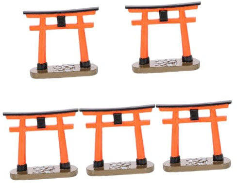 Kisangel 5St Japanisches Torii-Tor Quaste Gnom Makramee Ornamente ästhetisch Wand deko kleine Torii-Torfiguren Miniatur-Torii Gartenminiaturen Torii Mikro-Landschaftsstütze Mini-Torii Harz