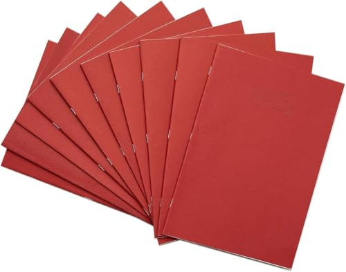 Rhino A4 Tinted Exercise Book, 8mm Ruled + Margin, 48-Page / 50-Pack, Red