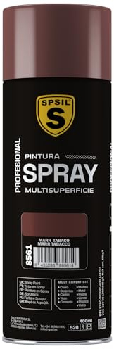SPSIL Pintura Spray Marrón Tabaco 400ml - Spray para uso Profesional y Doméstico en múltiples superficies - Alta Adherencia y Cobertura - Secado Rápido