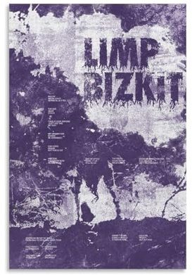 YATERQKWE Limp Bizkit Poster, Designgemälde für Wohnzimmer, Schlafzimmer, Wandkunst, ästhetisches Cover-Poster, 20 x 30 cm, ungerahmter Stil