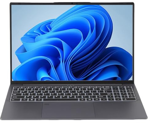 Yunseity 16in Laptop High Speed CPU 4 Coring N5805 32GB 2.4G 5G WiFi USB3.0 BT Camera Laptop Set for Wins 11Pro (512GB UK Plug)
