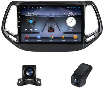 Auto Bluetooth Touch Screen per Jeep Compass 2016-2018 per Carplay Wireless Autoradio Touch Screen Radio Bluetooth Auto BT5.0/RDS/DSP/FM/AM/Stuurbediening/GPS/Wifi/Achteruitrijcamera(NF-1)