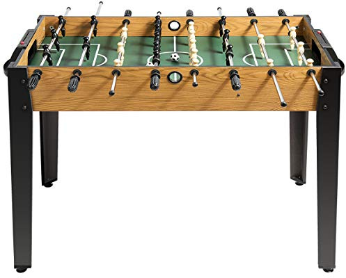 FANTASK Kickertisch Profi, Tischkicker Turniergröße mit 2 Bällen, Fußballtisch für Kinder & Erwachsene, Stabiler Spieltisch für Spielzimmer, Bars, Partys, 122 x 61 x 79 cm, Braun