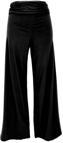 GURU SHOP Yogahose Damen weites Bein hoher Bund Viskose-Mix, schwarz | Stretch-Material, anpassungsfähig, vielseitig für Yoga und Alltag kombinierbar