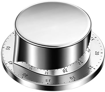 Edelstahl Eieruhr Mechanisch Magnetisch Kurzzeitwecker Küche mit Hohe DB Glocken Alarm, 1-60 Minuten Küchentimer für Kühlschrank Mikrowelle