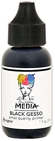 Ranger Dina Wakley Media Black Gesso, Synthetisches Matrial, Schwarz, 3.1 x 3.1 x 8.5 cm