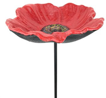 Crispe home & garden Vogeltränke Winterfest | Vogelbad aus Gusseisen | 75 cm hohe Gartendeko | Wasserstelle für Wildvögel