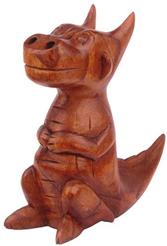 Woru Räucherdrache aus Holz, 20 cm hoch