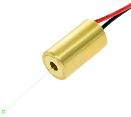 Industrial Green Dot Laser Module, 520nm, Class 2, Less Than 1mW, with APC Driver, 7~10V Operation Voltage, D10.5x19 mm, VLM-520-01 LPT, 30 Meters Working Distance, Laser Head