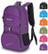 Bekahizar Rucksack 35L, Lightweight Backpack Foldable Hiking Daypack Packable Travel Day Bag for Men Women Teens Outdoor Sports Walking Camping Travelling Cycling (Purple)