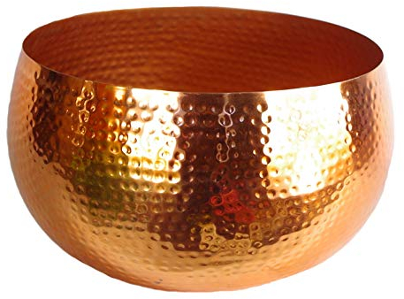Leaf LEAF-7304B XL Metal Bowl 32 x 20cm Hammered Copper Colour-Straight Edge