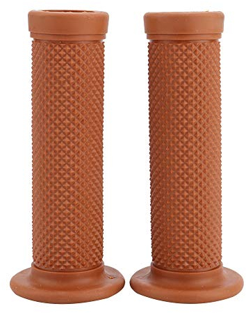 Qiilu Motorrad-Lenkergriffe, Lenkerenden, Sterndekoration, 2 Stück, 22 mm, rutschfeste Motorradgriffe aus Gummi, universell, Vintage, Gelb