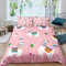 Loussiesd Niedlich Llama Betten Set Bunte Karikatur Lama Alpaka Bettbezug Set Stammes Tiere Theme Bettwäsche Set 155x220cm für Kinder Mädchen Regenbogen Exotisch Kaktus Bettwäsche