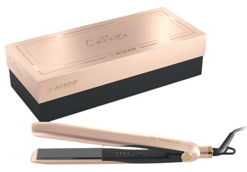 Kiepe Caresse Professioneller Haarglätter - Nano Titanplatten, Einstellbare Temperatur, 360° Drehkabel, Automatische Abschaltung, Farben: Rot, Gold, Schwarz (Gold)