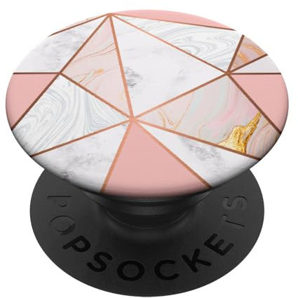 PopSockets Rose-Gold & Pink Blush Geometric-Marble PopSockets PopGrip: Swappable Grip for Phones & Tablets