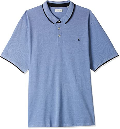 Jack & Jones Herren Jjepaulos Polo +Fit T-Shirt, Bright Cobalt/Detail:ps, 5XL Große Größen EU