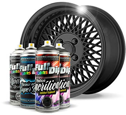 Kit Pinta Tus Llantas Brillo - Pintura Permanente Fácil Aplicación Hazlo-Tú-Mismo DIY (Elige Color) (Carbon Grey (Hyperblack))